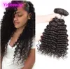 Cabelo humano brasileiro 3 pacotes de onda profunda extensões de cabelo encaracolado peruano indiano malaio cabelo virgem 95100gpiece3278033