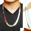 Catene Catena a serpente dorato Boutique 1 cm Serpente piatto/Osso di drago Retro Rame Hip Hop Collana a spina di pesce Metallo Donna Uomo Gioielli Drop Dhims