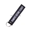 Party Favor Supprimer avant le vol Broderie Key Ring Finder pour voitures Aviation Tag Chaîne Petite entreprise Cadeau Drop Livraison Accueil Garde Dhtt4