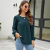 Camiseta roupas para grávidas plissado manga longa blusa camisa camisetas primavera outono casual feminino chiffon oneck blusa camiseta pulôver topo