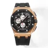 럭셔리 남성 쿼츠 시계 44mm 대형 다이얼 스테인리스 스틸 케이스 디자이너 빛나는 방수 스트랩 시계가있는 Montre de Luxe Men Sports Watch