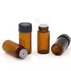 100pcs 1ml2ml3ml5ml Empty Dram Amber Glass Essential Oil Bottle Thin Glass Small Amber Perfume Oil Vials Sample Test Bottle 240229