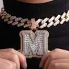 Micro Pave Moissanite Diamond Hip Hop Pendant Two Tone Color Gold och Sier Plated Custom Mens Iced Out Jewelry