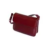 Outono inverno mulheres crossbody saco vermelho gloosy quadrado falso couro feminino bolsa de ombro único clássico vintage texturizado saco 240227