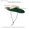 Wide Brim Hats Bucket Hats Summer 12cm Large Brim Sun Hat for Women Men Color Blocking Design Outdoor Waterproof Hiking Fishing C Foldable Bucket Hat L240308