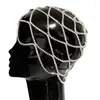 Hair Clips Women Mesh Headpiece Accessory Wedding For Head Chain Luxury Hollow Rhi Drop