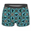 Underbyxor manlig sexig svart scottie hund pläd tartan underkläder skotska terrier boxare trosor män stretch shorts trosor trosor