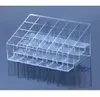 Whole Plastic Clear Trapezoid Lipstick Holder 24 Square Grid Cosmetic Box Brush Stand Rack Tidy Organizer9331682