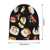 Berretti Sushi Kawaii Frutti di mare Cappelli Bonnet Maglia Vintage Outdoor Cute Panda Skullies Berretti Cappello Berretto caldo a doppio uso da uomo