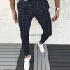 Smart Fashion Kleidung für Herren, kariert, Bleistift, dünn, mittlere Taille, Joggerhose, Herren, 240308