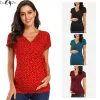 Рубашки LiuQu, женские рубашки для беременных, с короткими рукавами и завязкой спереди, топы для беременных с v-образным вырезом, топы для беременных и кормящих мам, одежда для беременных