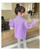 Jackets 2024 Girls Kids Denim Coats Pink Purple Cotton Tops Spring Autumn Casual Overcoats Children Clothes