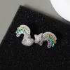 viviennes westwood boucles d'oreilles boucles d'oreilles Saturn diamants colorés boucles d'oreilles mode personnalisé plein diamant Spicy Girl boucles d'oreilles