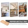 Dinnerware Sets Sauce Bottle Base Counter Tray Kitchen Decoration Black Pepper Wood Trays For Crafts Salt And Holder Grinder Grill