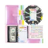 Blocos de notas Atacado Glitter Orçamento Dinheiro Binder Zipper Envelopes Sistema Organizador de Dinheiro com Folhas de Despesas Economizando Bill Notebook Drop de Dhikx