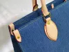 Ny 2024 Fashion Classic French Luxury Brand Handbag Women Designer Denim Leather Handväskor Womens Crossbody Vintage Clutch Tote Shoulder Denim Bag