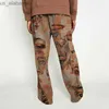 Men's Pants Mens Pants Trousers Other Face Trend Medium Waist Men Large Funny Brown Hip-hop 240308