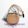 Luxe designer draagtassen Bottgs's Vents's sardine online winkel Mini diamanten tas leer geweven klein metalen handvat halve maan enkele schouder met echt logo