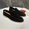 Men LP Shoes Soft Suede Loafers Leisure LoroP Flats Slip On Casual Shoes Leather Boat Shoes Luxury Designer Driving Footwear Big Size 37-48