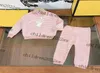 roze kleur baby kasjmier gebreide sets 2022FW herfsttrui met lange broek highend winter sweatshirts sets maat 80120cm8339242
