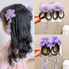 Accesorios para el cabello 1 par de horquillas con lazo de flores de encaje de Organza con peluca, pinzas con borlas para niña, alfileres, sombreros de Cosplay para niños