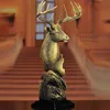 Statue ou Sculpture décorative de tête de cerf en cuivre, pour chalet rustique, décor de cabine de chasse, faune comme cadeaux pour les chasseurs 240306