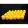 Poms à LED, articles de joie, bougies chauffe-plat blanches brillantes, alimentées par piles, scintillantes en cristal, sans flamme, pour mariage, fête d'anniversaire, décoration de Noël, Dhzfe