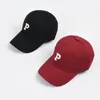 Bola bonés ldslyjr 2024 algodão carta p casquette boné de beisebol ajustável snapback chapéus para homens e mulheres 32