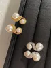 Stud Oorbellen Franse Versailles Parel 925 Zilveren Naald Dikke Vergulde 18K Echt Goud Temperament Noble Earring