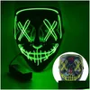 Led Rave Toy Haute qualité Rave Light Toys Prix de gros Lumineux Glow Effrayant Mascarade Cosplay Masque Led Up Horreur Halloween Drop Del Dhovu