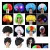 Acessórios de cabelo Festa Dança Palhaço Crianças Crianças Hallowmas Venetian com peruca Hairpiece Festivo Evento Fontes Drop Delivery Baby, Kids Dh47D