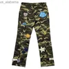 Men's Pants High Camouflage Jeans Mens Embroidered Patch Mens Fashion Brand Straight Cargo Pants H1223 240308