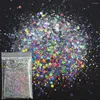 Nail Glitter 500g Mix Hexagon Holo Irisé Flocons Paillettes Ongles En Vrac // Corps Laser Chunky Acrylique