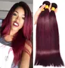 3Pcs Lot Malaysian Wine Red Human Hair Extensions Silk Straight Pure Color 99J Burgundy Malaysian Human Hair Weave Bundles5219787