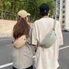 Поясные сумки для женщин и мужчин, парусиновая сумка через плечо на груди для подростков, корейская модная студенческая сумка для телефона через плечо