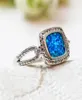 Wedding Rings Cute Female 925 Silver Geometric Ring Boho Blue Fire Opal Stone Promise Love Engagement For Women Vintage Jewelry1573116