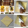 Gift Wrap 100 Sheets 20X20Cm Gold Aluminium Foil Wrapper Paper Wedding Chocolate Candy Wrap Sheets210323 Drop Delivery Home Garden Fes Dhx2Z