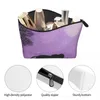 Косметички с фиолетовыми слонами, трапециевидная портативная сумка для повседневного хранения для макияжа, чехол для путешествий, туалетные принадлежности, ювелирные изделия