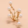 Cluster Rings Womens Jewelry Fashion Appearance Inlaid Pearls Open Ring Wedding Electroplating Process Irregular Pearl