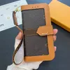 Étui de téléphone à rabat en cuir véritable avec porte-cartes pour Samsung Galaxy S24 S23ultra Étui portefeuille de créateur de mode pour iPhone 15Pro 14promax 14plus 13pro 12pro 11