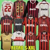 Retro Futbol Formaları Uzun Kollu Kaka Baggio Maldini Van Basten Pirlo Inzaghi Gullit Shevchenko Vintage gömlek Klasik Kiti 93 94 95 96 97 06 07 09