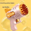 Sand Play Water Fun Light-Up Bubble Gun - 29-Hole Gatling Blaster for Boys Girls 6-14 Years Old - Batteries Bubble Liquid Not Included