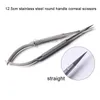 12.5cm Stainless Steel Round Handle Straight Corneal Scissors 240305