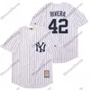 Herren-Baseballtrikot, Größe S–4XL, genäht, Throwback New 15 Thurman Munson 42 Mariano Rivera York