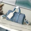 Stilista Coussin PM Borsa di design in denim di cotone Borsa classica Borsa a tracolla da donna Borsa a tracolla Borsa a tracolla Shopping Borsa a tracolla Borsa a mano