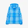 23SS designer jacket khaki short women's windbreaker autumn/winter new British high-end jacket Bur spring/summer dreamy blue white collision plaid nylon jacket 1009