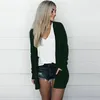 Blusas femininas cardigan versátil frente aberta cardigans leve cor sólida outono/inverno manga longa com para o estilo