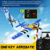 P51 Mustang 400MM RC Airplane 2.4G 4CH 6 Axis RTF One Key Aerobatic RC Aircraft with Xpilot Stabilization Warbird Plane 240219