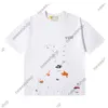 24SS Europe Magliette da uomo firmate Tee Summer Splash Ink Dipinte a mano Graffiti maglietta uomo donna lettera stampata T-shirt Street Casual Oversize Magliette in cotone