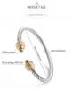 Zilver Gedraaide Manchet Bangle Mode Mannen Armbanden Bedelarmband haak 5 MM Draad Vrouw Designer Kabel Heren Sieraden Prachtige Eenvoudige Sieraden Accessoires voor Vrouwen